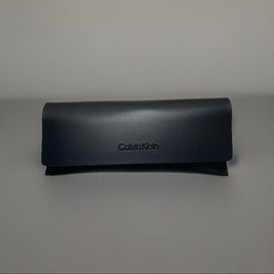 Calvin Klein Black Faux Leather Hard Case for Eyeglasses or Sunglasses